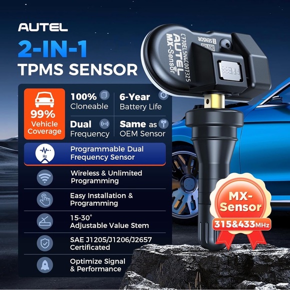 Autel MX-Sensor Black Programmable TPMS Sensor - Picture 2 of 3